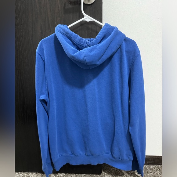 The North Face Men's Royal Blue Hoodie with Yellow Logo - Picture 3 of 3